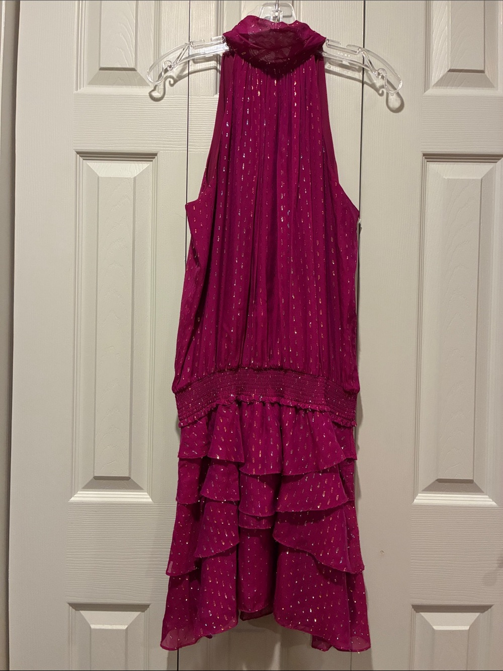 Ramy Brook Christina Halterneck Dress, Fuchsia, M
